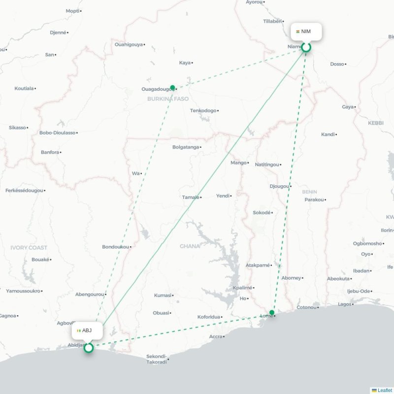 NIM - ABJ route map