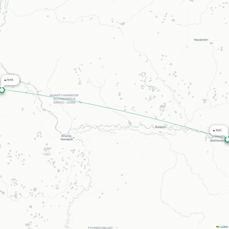 NJC - NYA route map