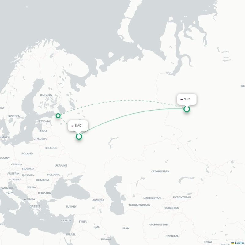 NJC - SVO route map