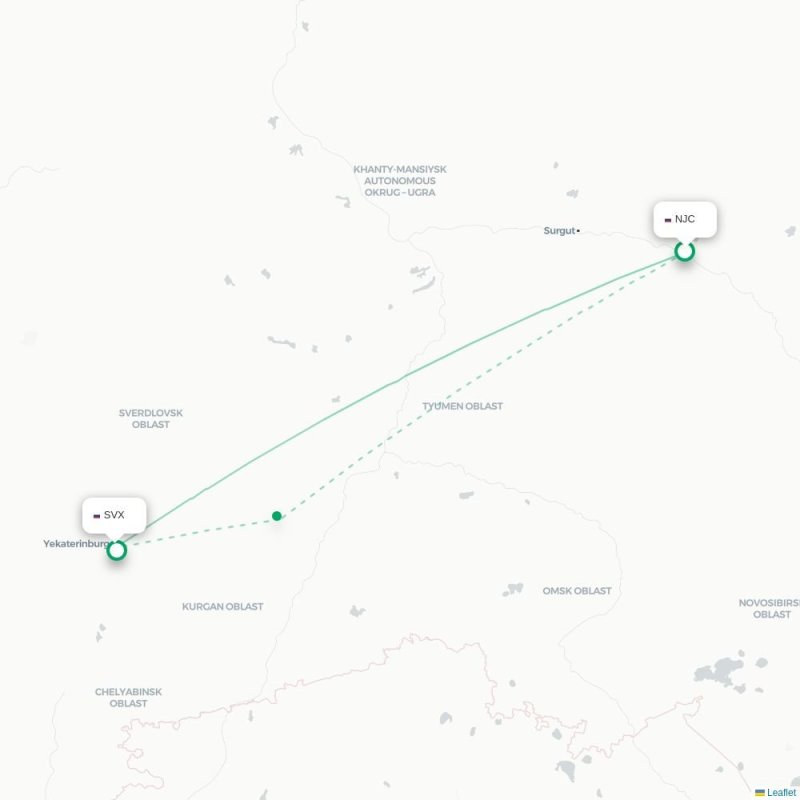 NJC - SVX route map