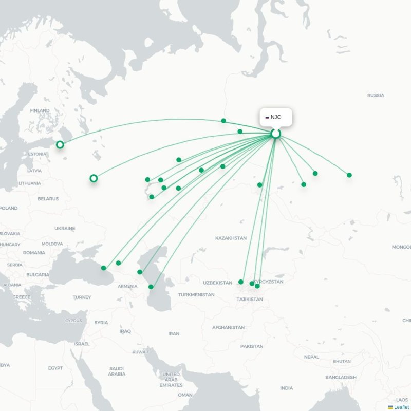 NJC - UFA route map