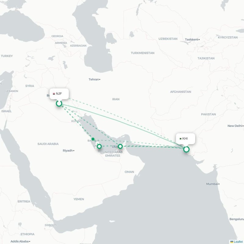 NJF - KHI route map