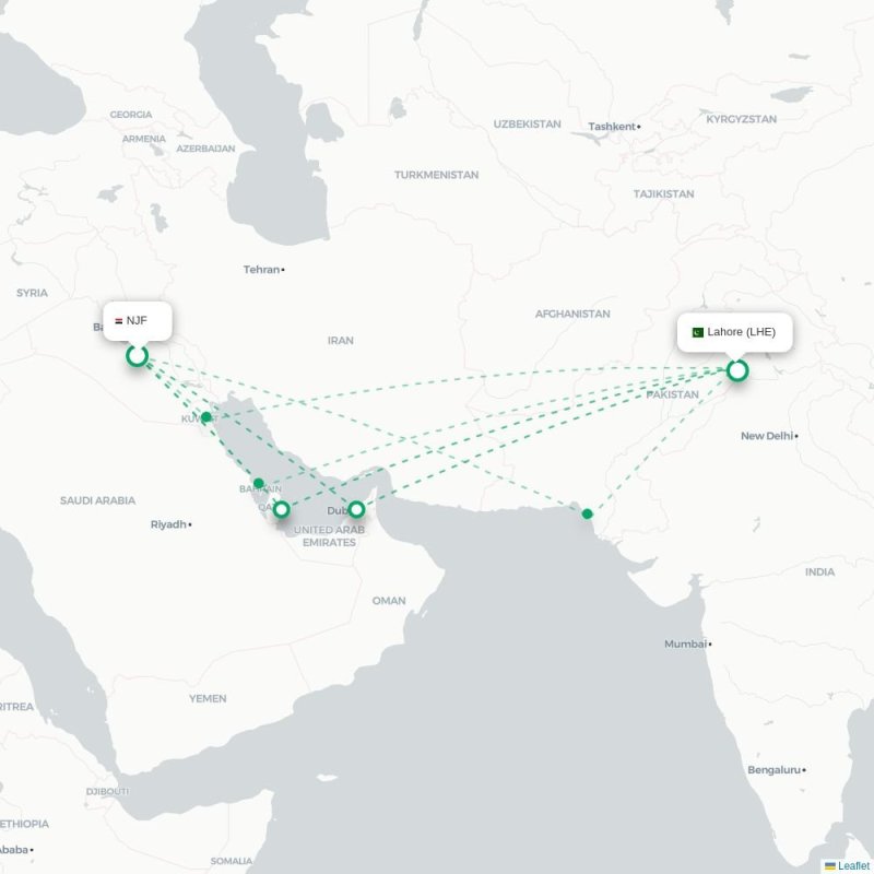NJF - LHE route map