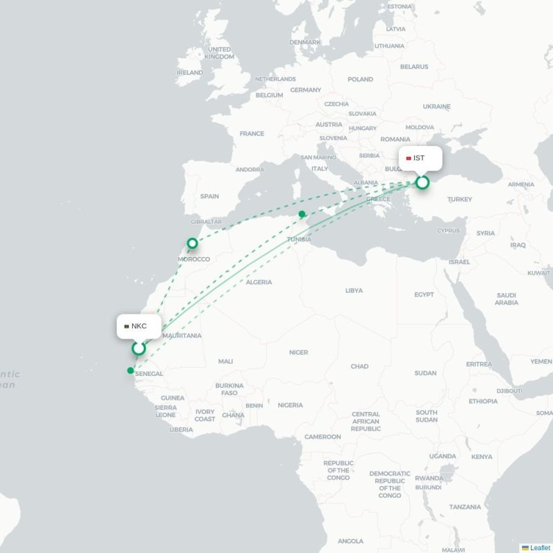 NKC - IST route map
