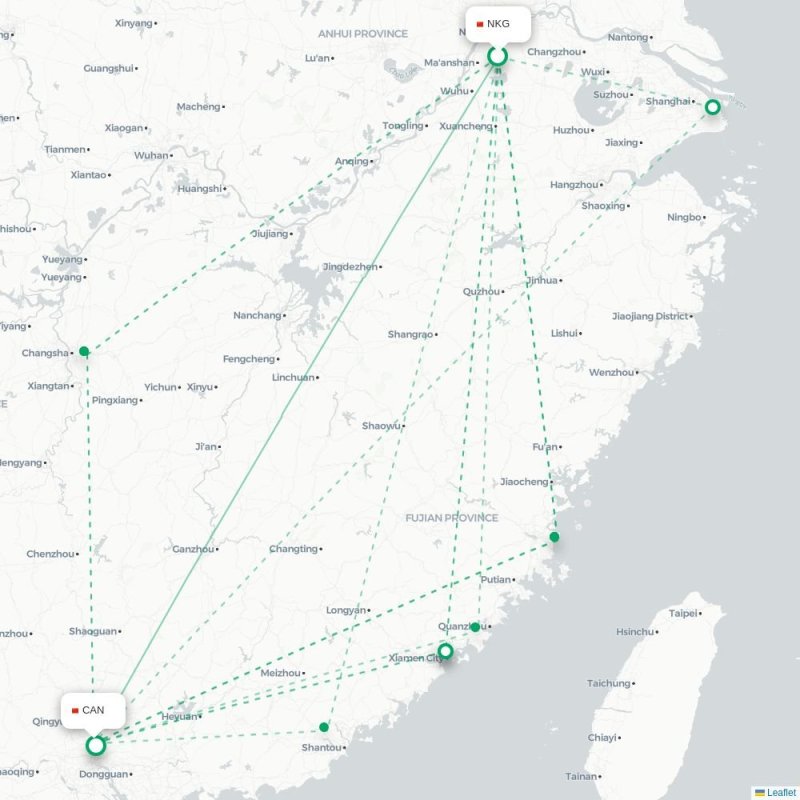 NKG - CAN route map