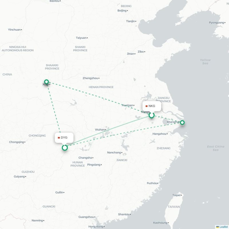 NKG - DYG route map