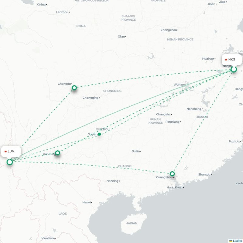 NKG - LUM route map