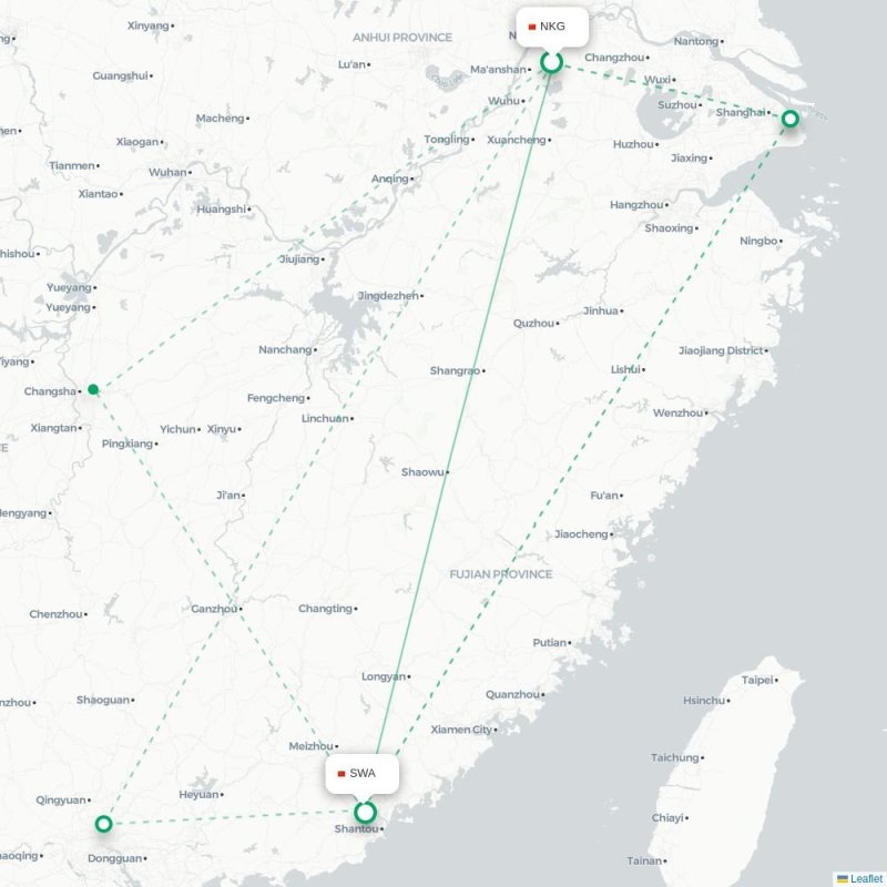 NKG - SWA route map