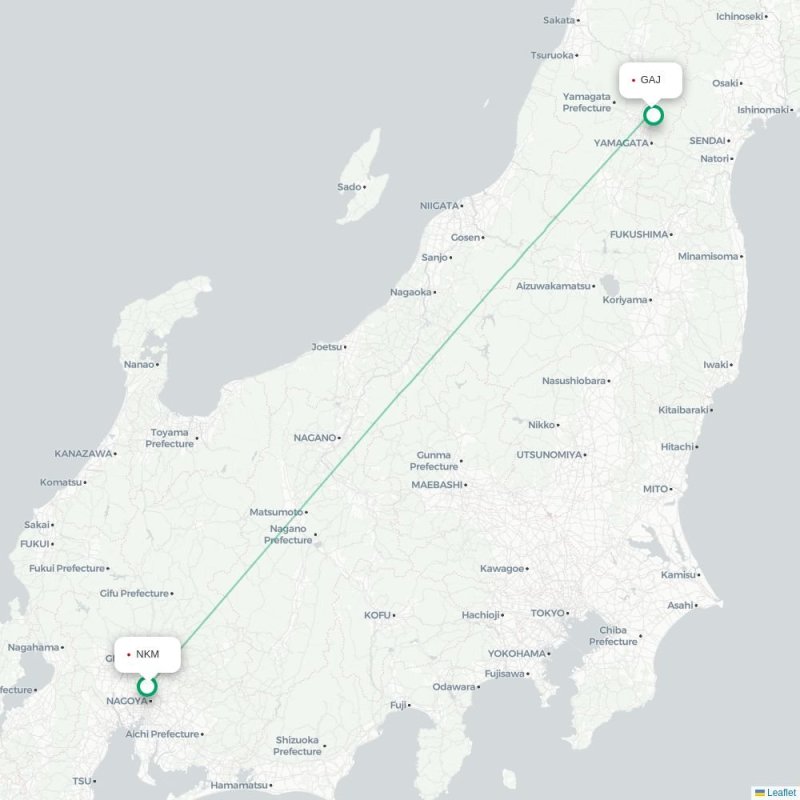 NKM - GAJ route map