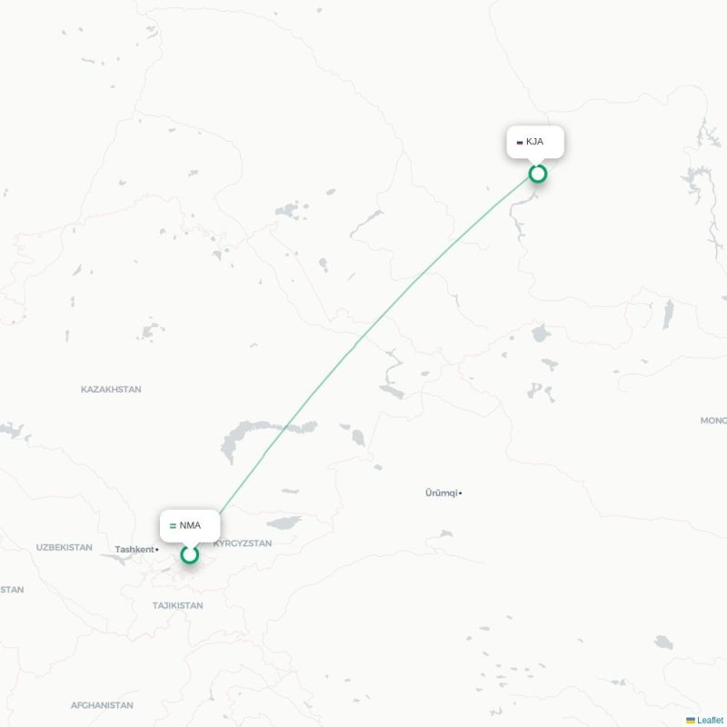 NMA - KJA route map