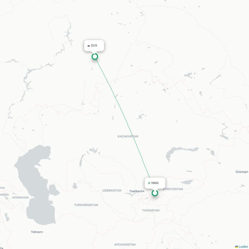 NMA - SVX route map