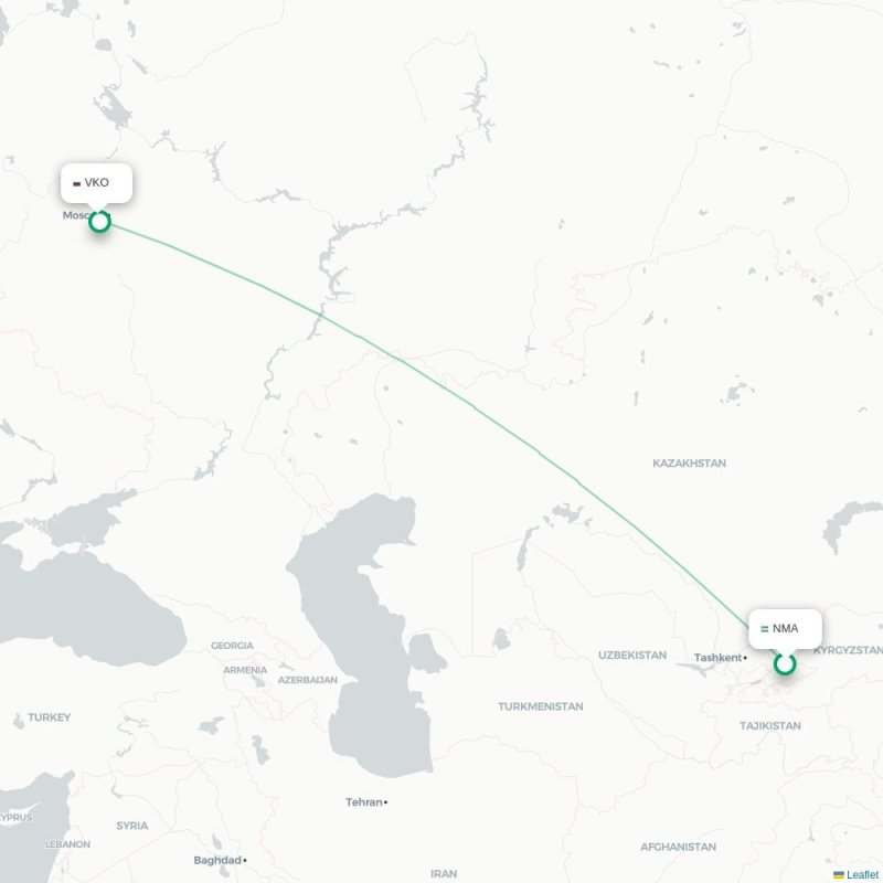 NMA - VKO route map