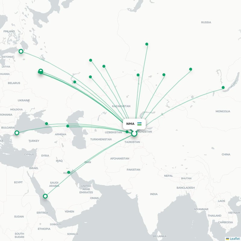 Route map Namangan  NMA 