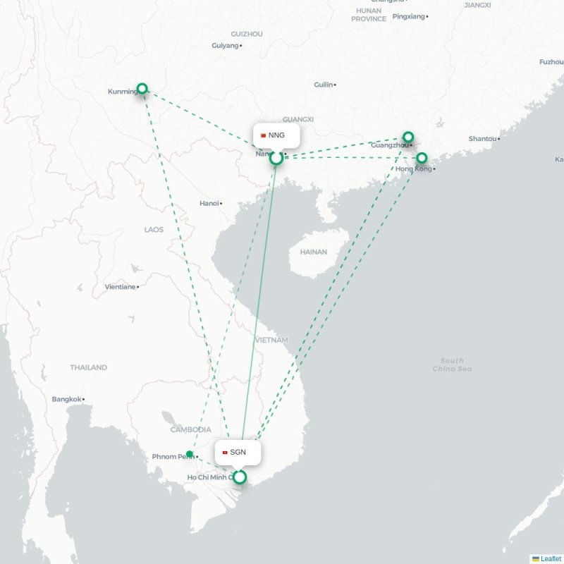 NNG - SGN route map
