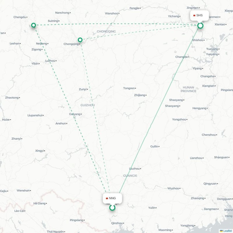 NNG - SHS route map