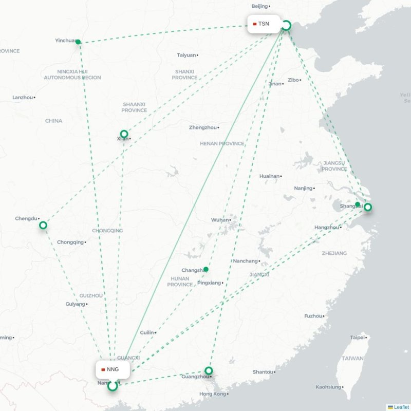 NNG - TSN route map