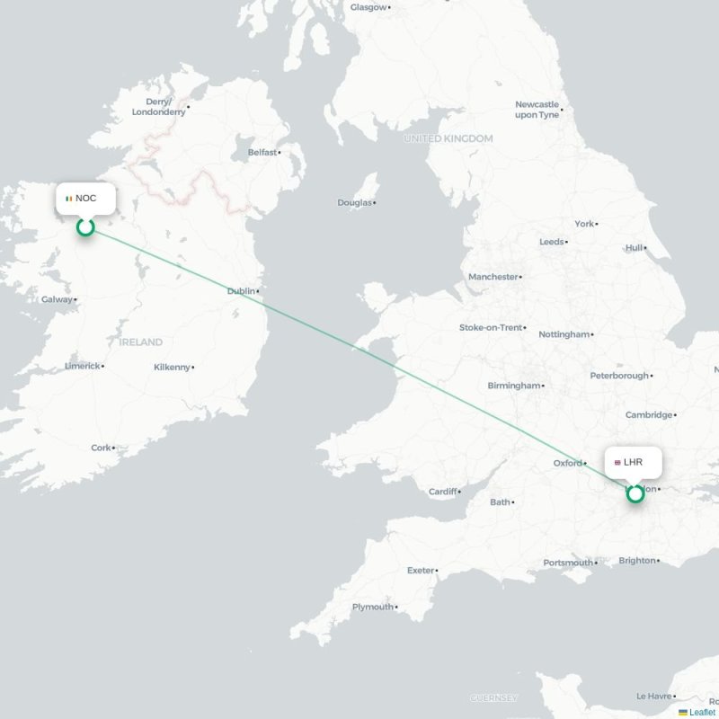NOC - LHR route map