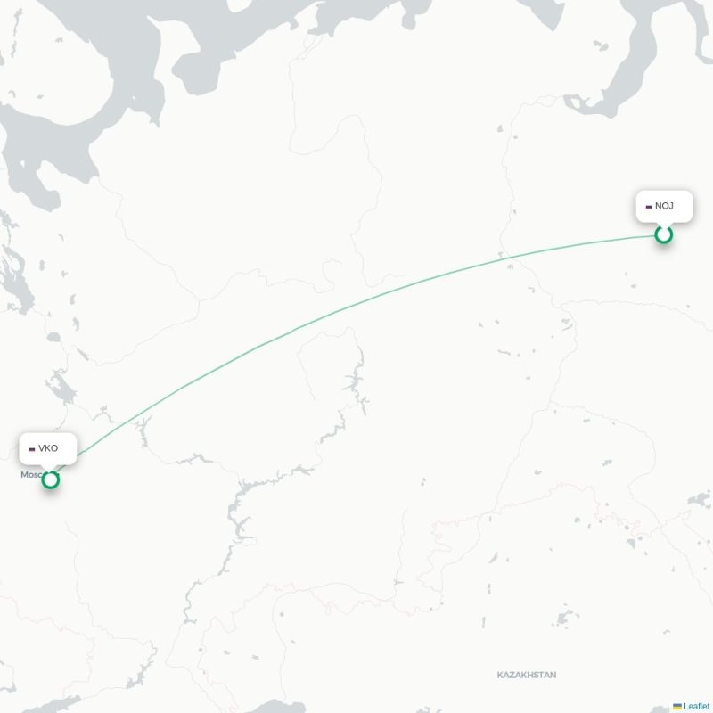 NOJ - VKO route map
