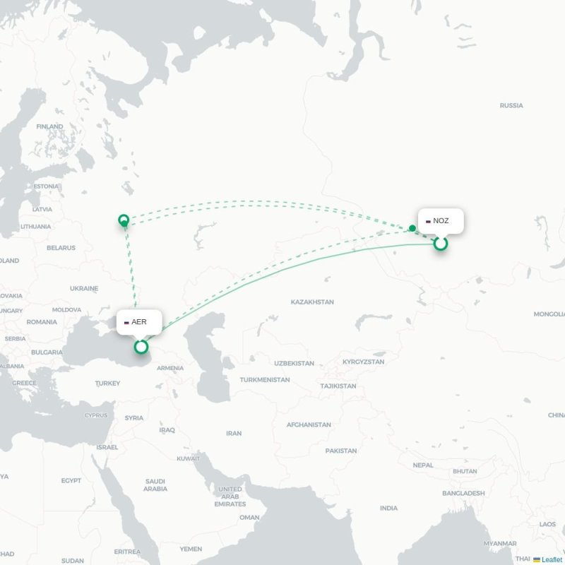 NOZ - AER route map