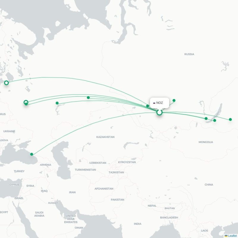 NOZ - KCY route map