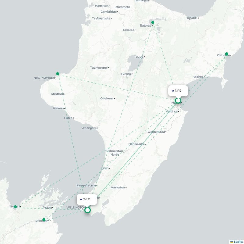 NPE - WLG route map