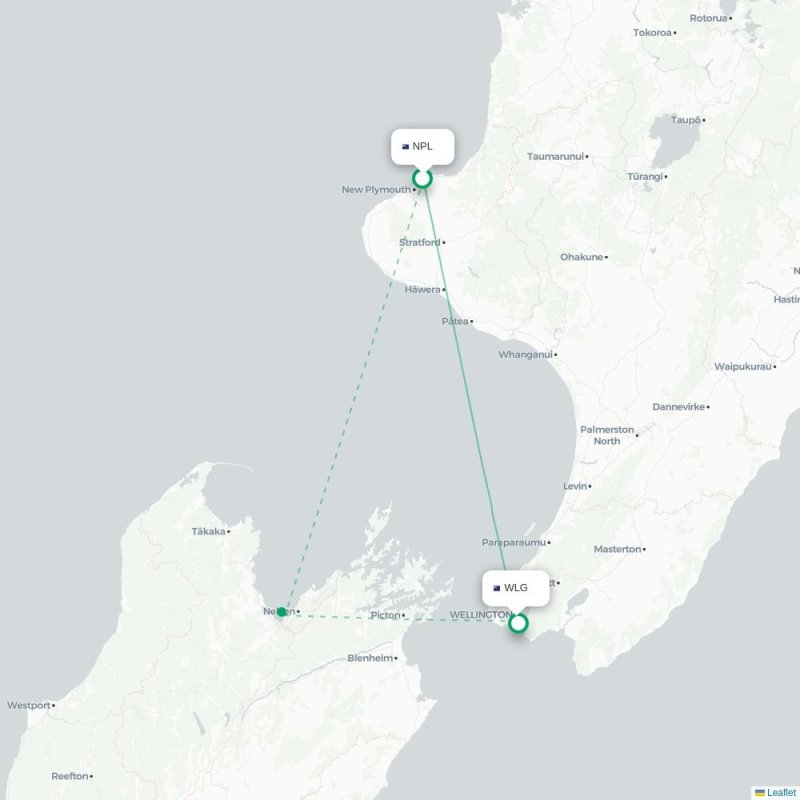 NPL - WLG route map
