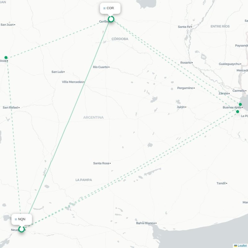 NQN - COR route map