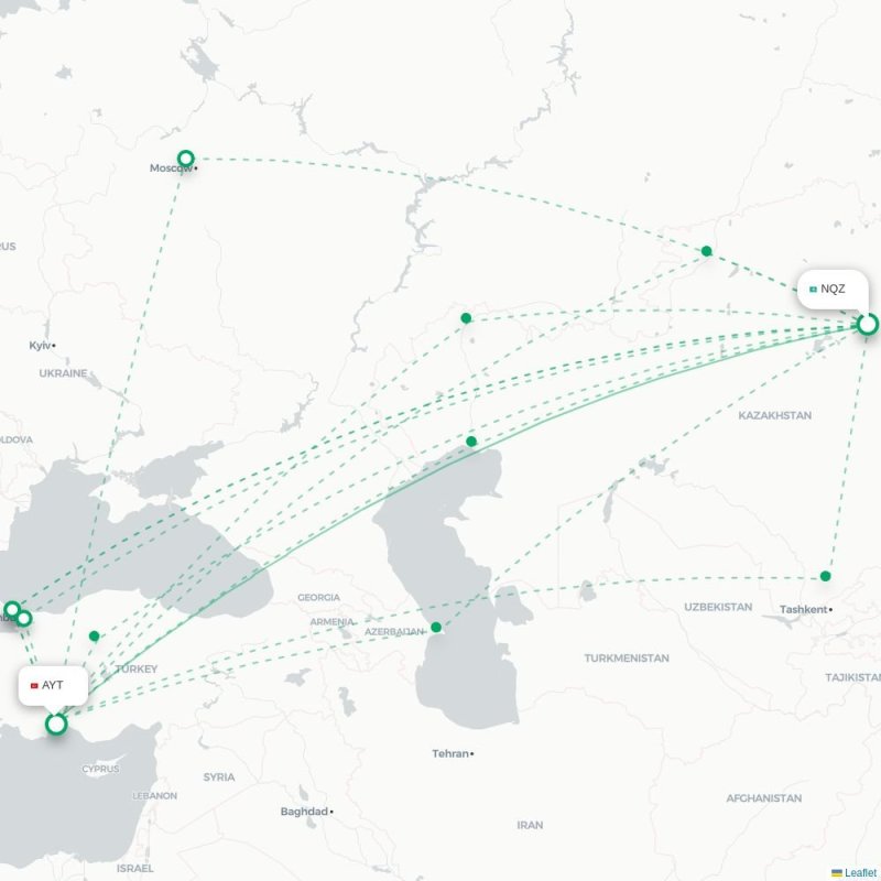 NQZ - AYT route map