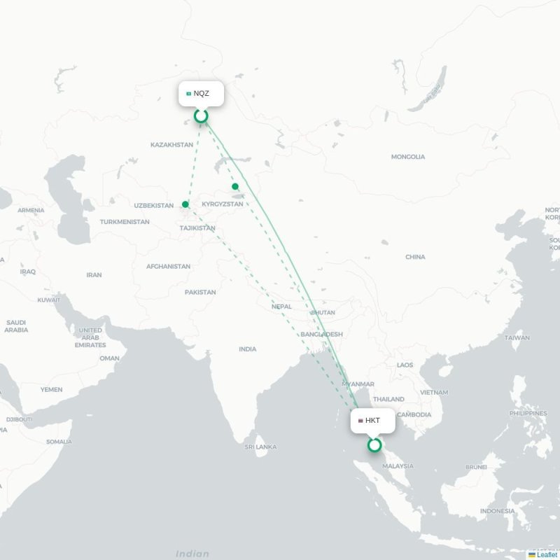 NQZ - HKT route map