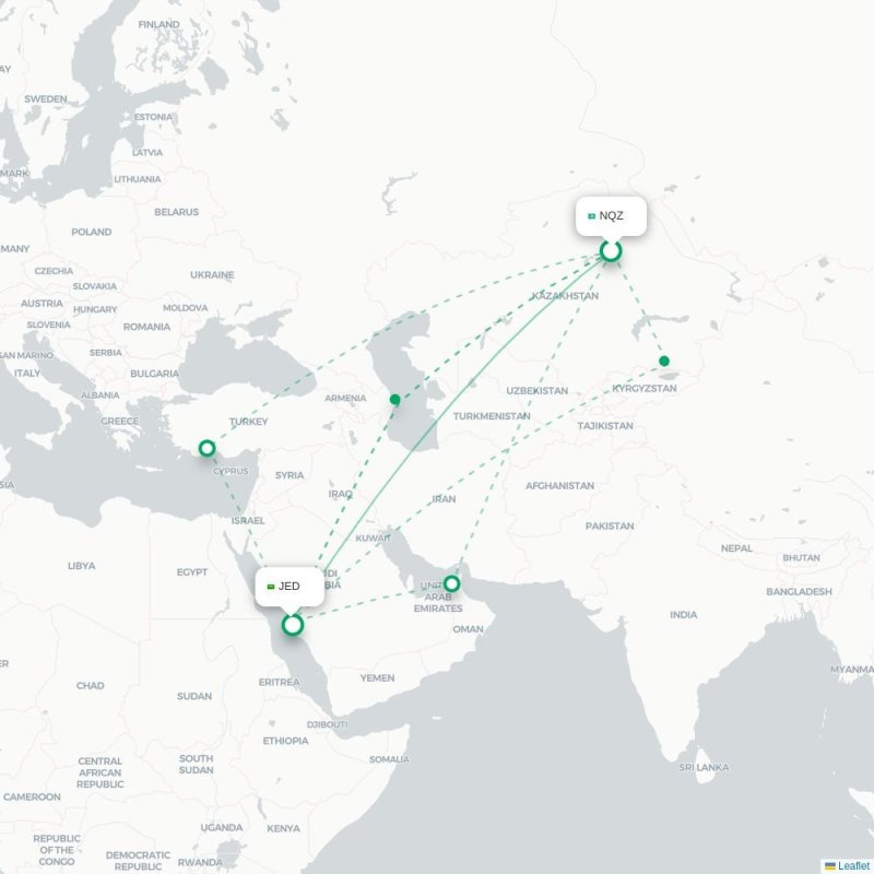 NQZ - JED route map