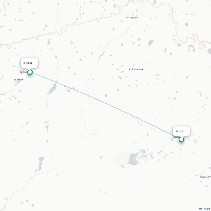 NQZ - KSN route map