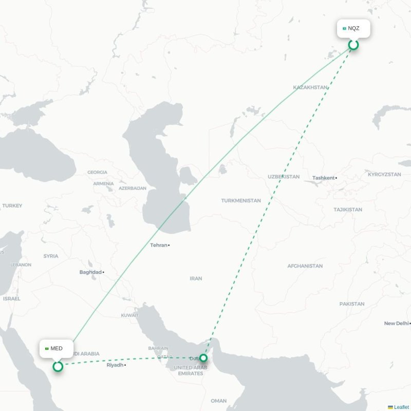 NQZ - MED route map