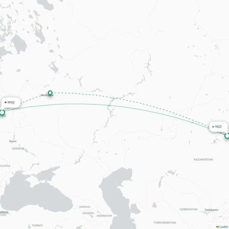 NQZ - MSQ route map