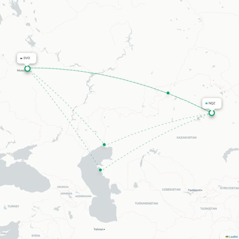 NQZ - SVO route map