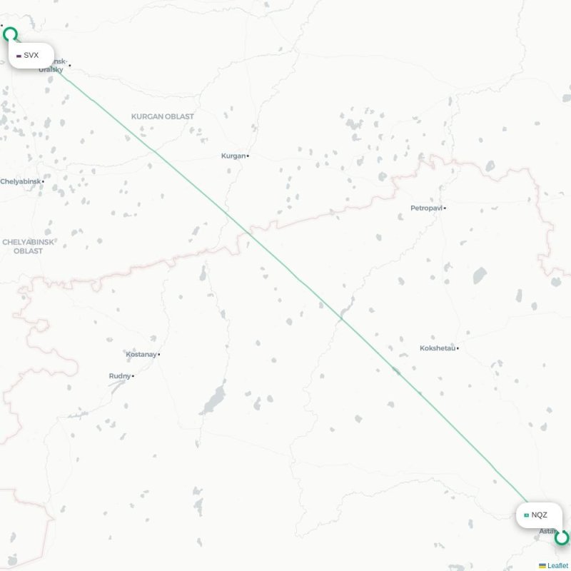 NQZ - SVX route map