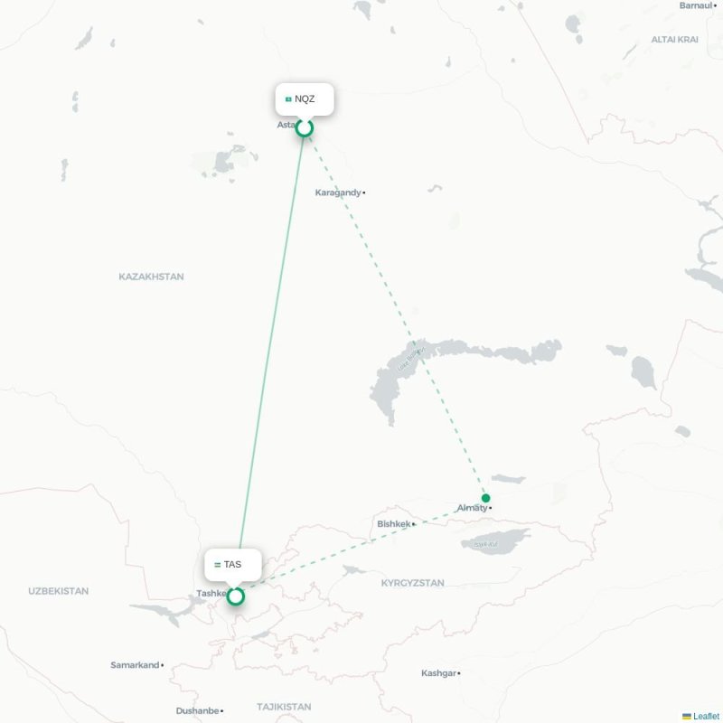 NQZ - TAS route map