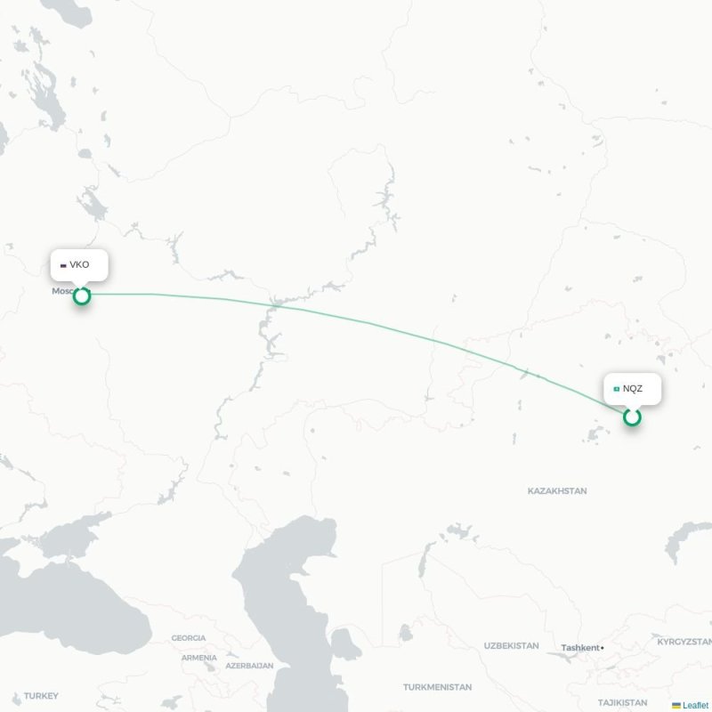 NQZ - VKO route map