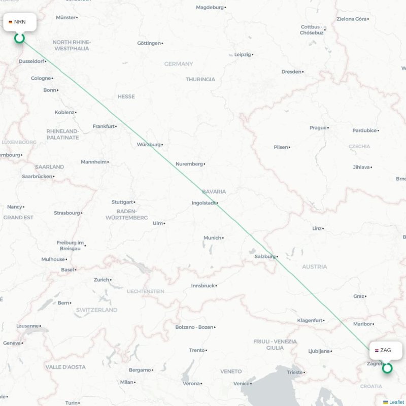 NRN - ZAG route map