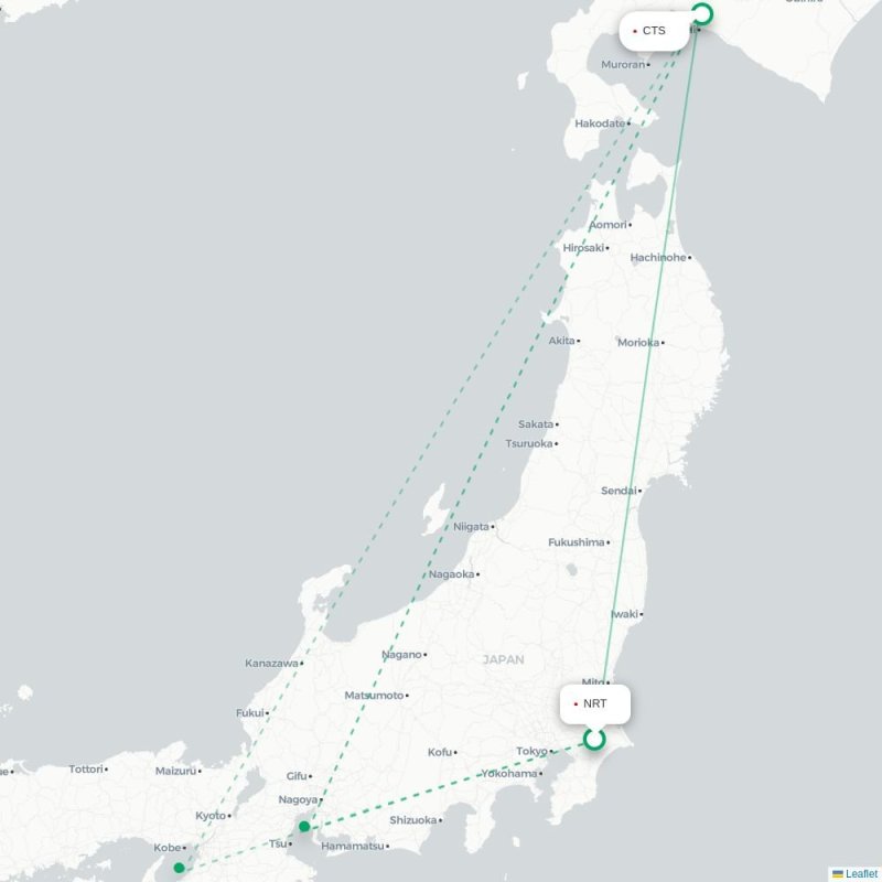 NRT - CTS route map