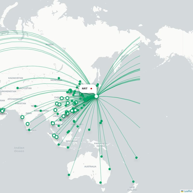 Route map Tokyo  NRT airport