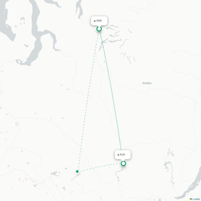 NSK - KJA route map