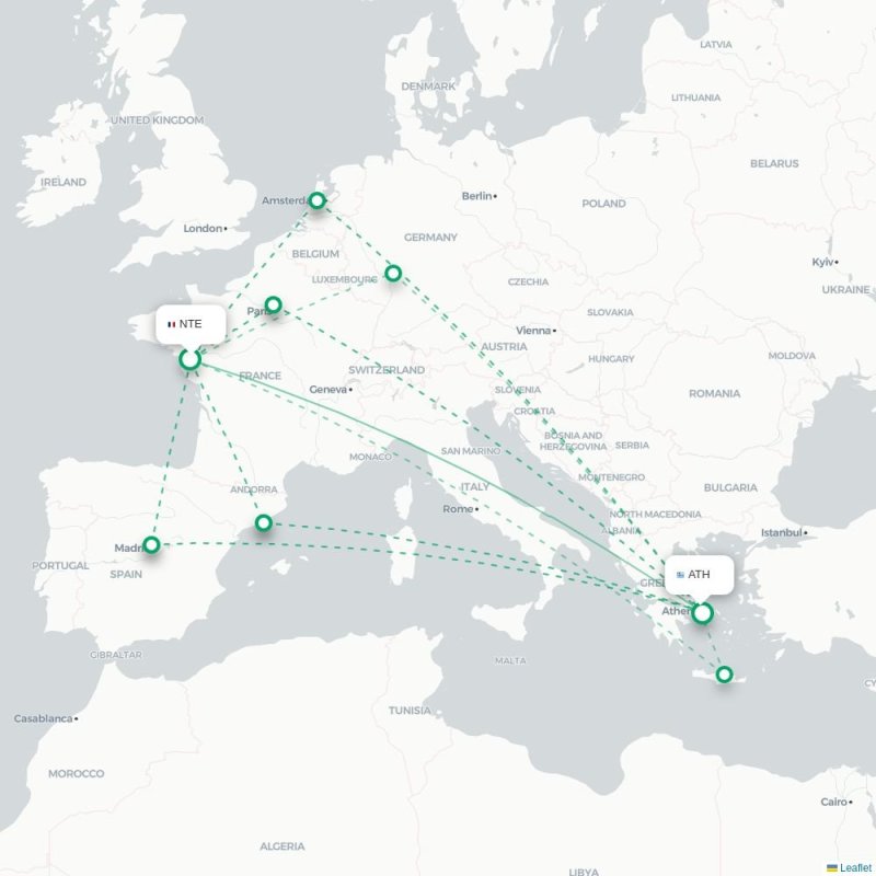 NTE - ATH route map