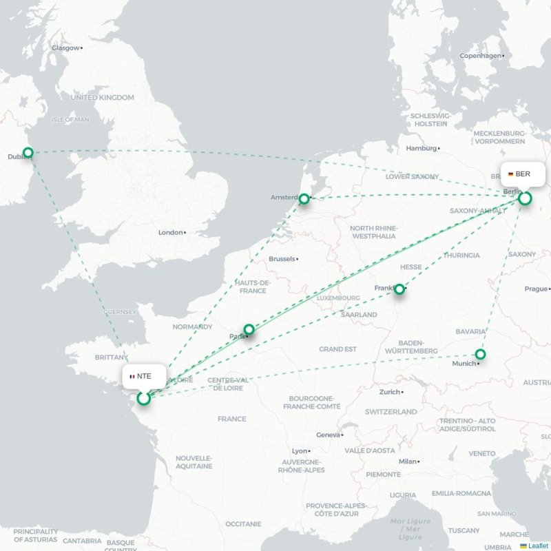 NTE - BER route map