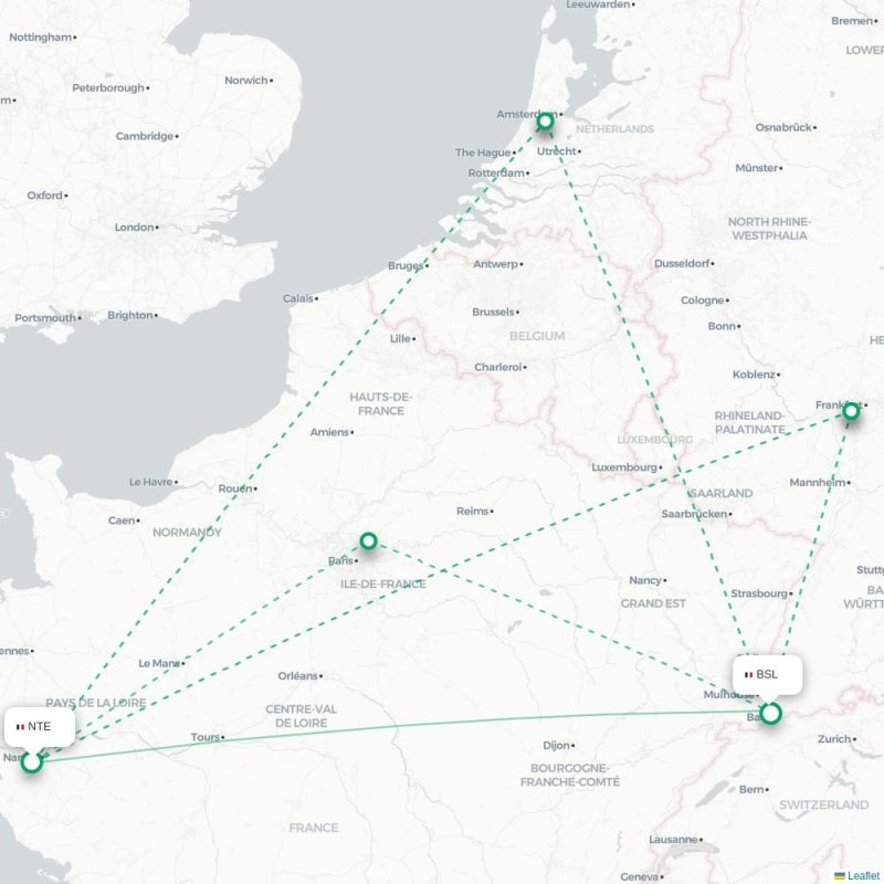 NTE - BSL route map