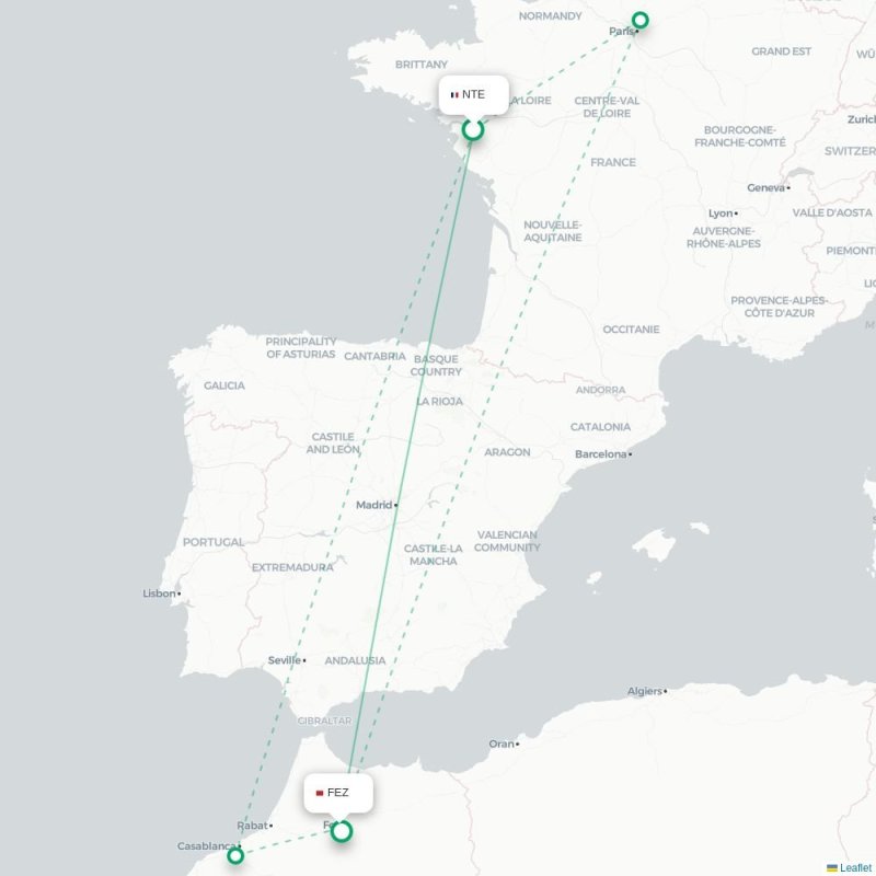 NTE - FEZ route map