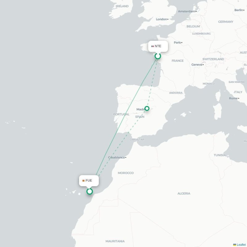 NTE - FUE route map