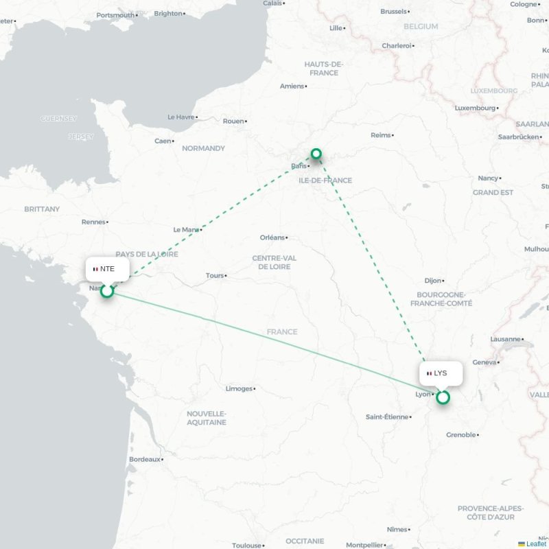 NTE - LYS route map