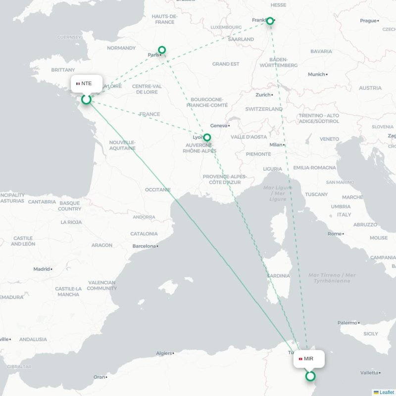 NTE - MIR route map