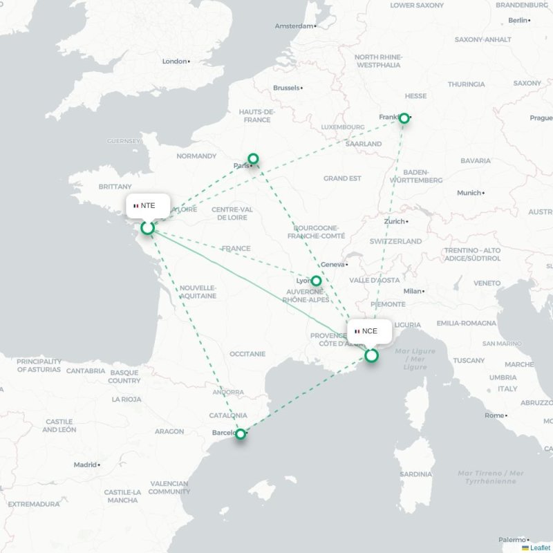 NTE - NCE route map