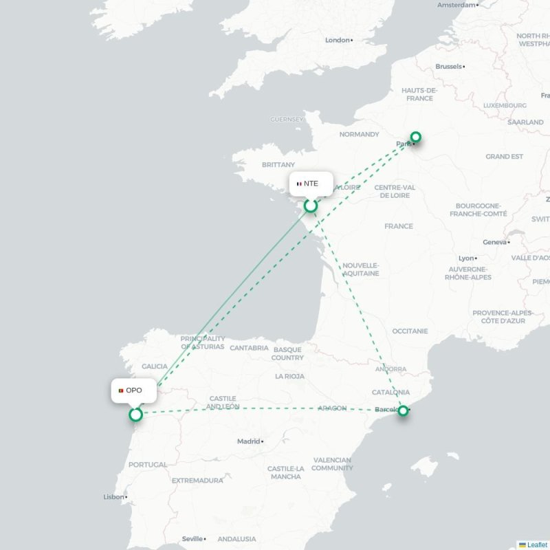 NTE - OPO route map